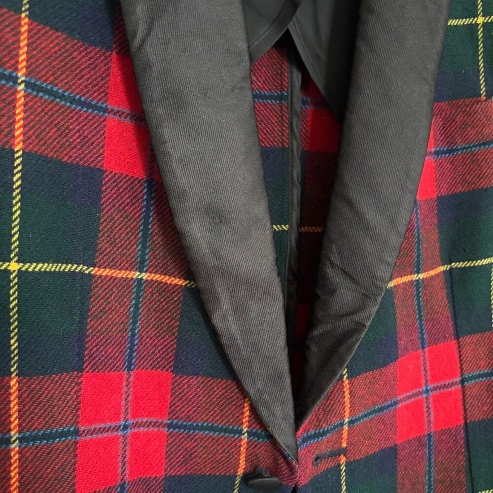 Rugby Ralph Lauren Tartan Plaid Tuxedo Blazer Wool Shawl Collar Size 6 Vintage - Picture 9 of 14